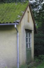 A metal roof with moss on it, desperately in need of demossing services.